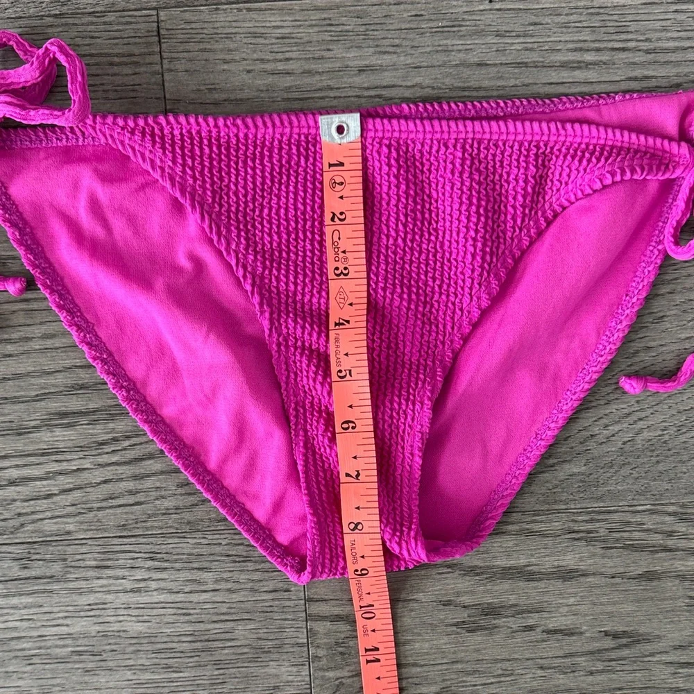 🌼No Boundaries🌼 Crinkle Pink Bandeau and Tie String Bikini Set